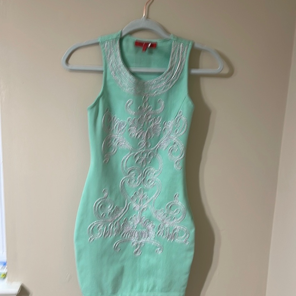 Light green evening dress
